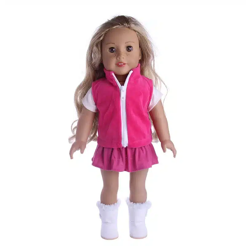 3 Items A Set 18 Inch American Girl Doll Clothes Jeans Coat +skit +white Shirt for 43cm Zapf Baby Dolls Suit Wear 4
