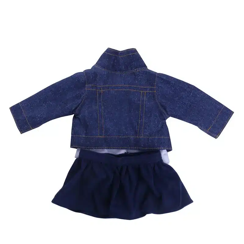 3 Items A Set 18 Inch American Girl Doll Clothes Jeans Coat +skit +white Shirt for 43cm Zapf Baby Dolls Suit Wear 5