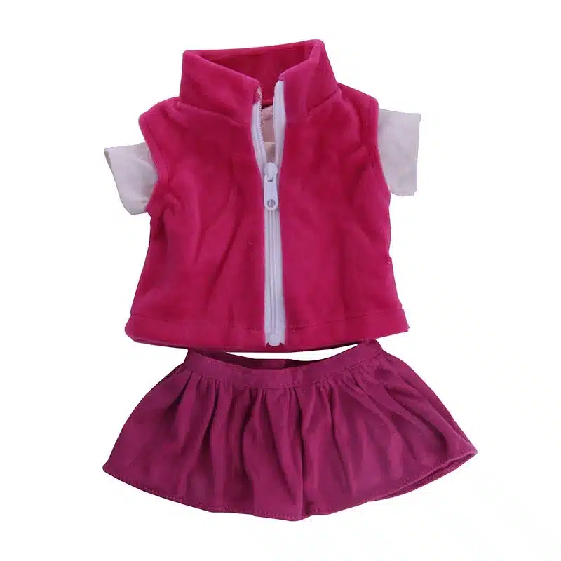 3 Items A Set 18 Inch American Girl Doll Clothes Jeans Coat +skit +white Shirt for 43cm Zapf Baby Dolls Suit Wear 12