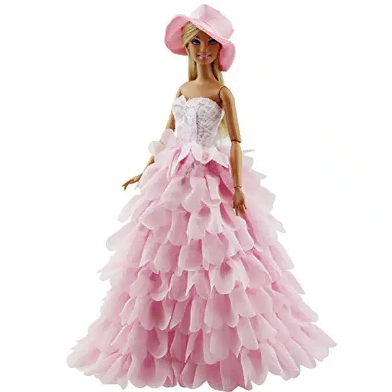 LeadingStar Evening Dress For Barbie Doll 8 Layers Wedding Dress Furniture For Doll Clothes For Barbie Doll Accessories With Hat 11