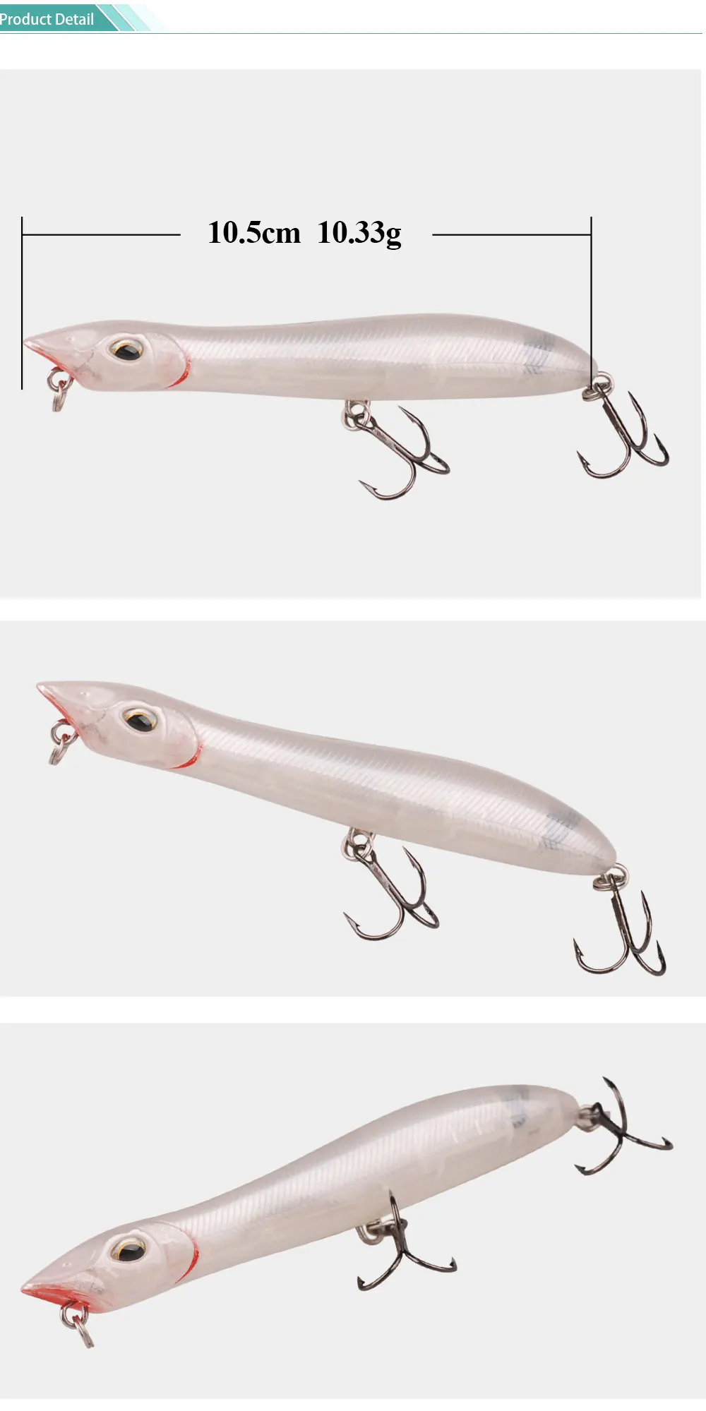 SMART Fishing Lure 105mm 10.33g Top Water Pencil Bait For Seabass Isca Artificial Para Pesca Leurre Souple Peche Fishing Tackle 5