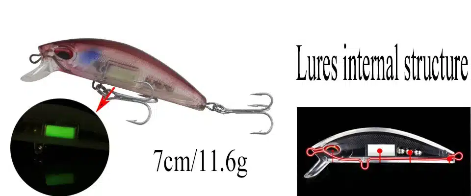 1Pcs 7CM 11.6G Japan Laser Hard bait Luminous Minnow Lure Aritificial ABS fish Wobblers Fishing Lures Good Crankbaits Peche 2