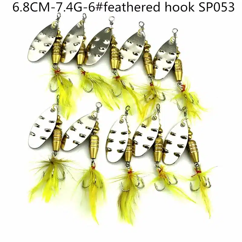 HENGJIA 10pcs Mixed size Metal Sequin Spinnerbait Fishing Lure Spoon Bait Fishing Tackle 20 kinds pesca peche japan lure fishing 22