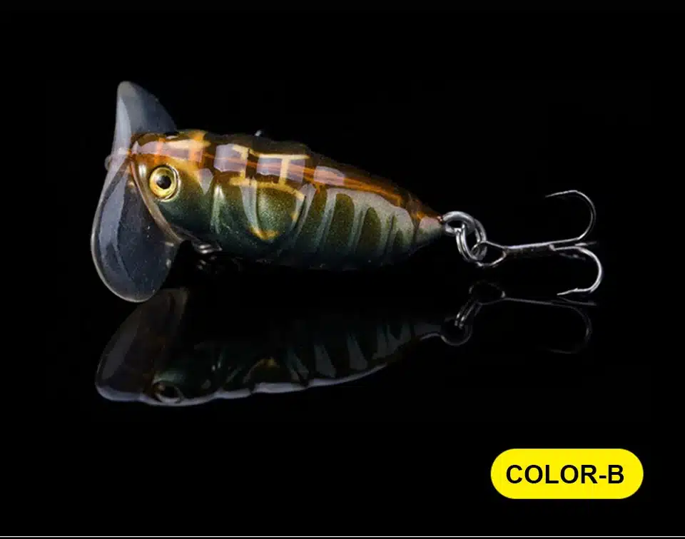 1PCS Fishing Lure High Quality Insect Lscas Artificial Bait 40mm/55mm 3.8g/8.5g Floating Popper Topwater Stomach Cicada 19