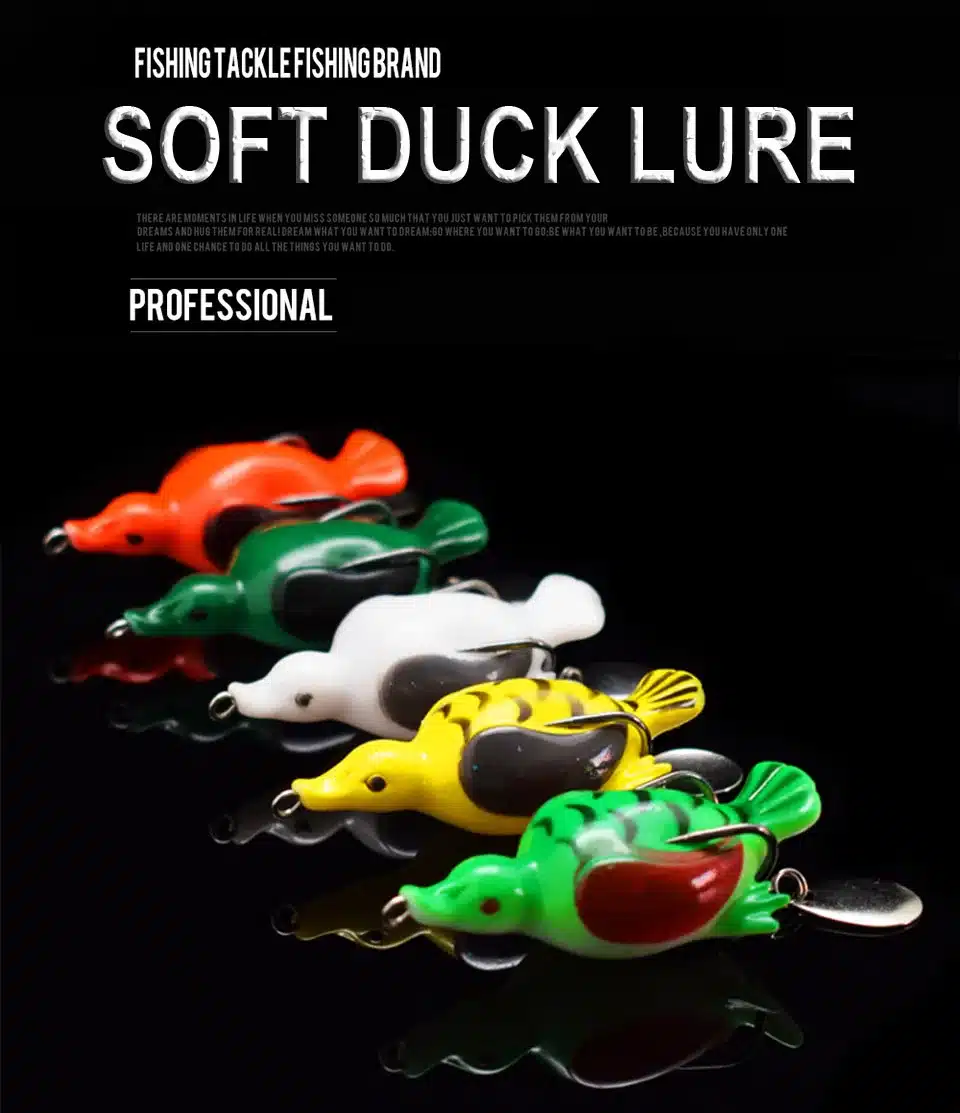 1PCS New Pesca Pike Fishing Lure Artificial Bait 14g 65mm Sinking Duck Lure Soft Baits Fishing Wobblers Frog Lure 15