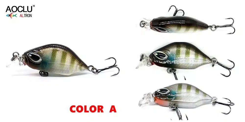 AOCLU wobblers 6 Colors 4.5cm 3.0g Sinking Hard Bait VIB Minnow Crank Fishing lures Bass 14# VMC hooks tackle free shipping 10