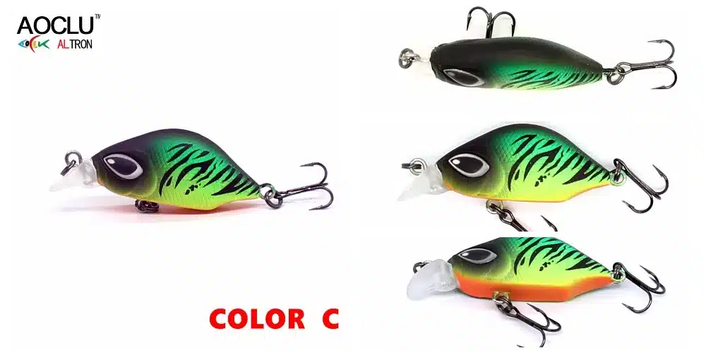 AOCLU wobblers 6 Colors 4.5cm 3.0g Sinking Hard Bait VIB Minnow Crank Fishing lures Bass 14# VMC hooks tackle free shipping 12