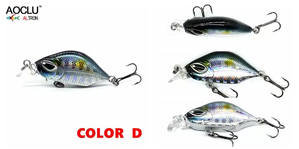 AOCLU wobblers 6 Colors 4.5cm 3.0g Sinking Hard Bait VIB Minnow Crank Fishing lures Bass 14# VMC hooks tackle free shipping 13