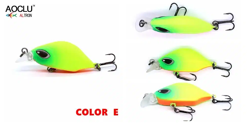 AOCLU wobblers 6 Colors 4.5cm 3.0g Sinking Hard Bait VIB Minnow Crank Fishing lures Bass 14# VMC hooks tackle free shipping 14