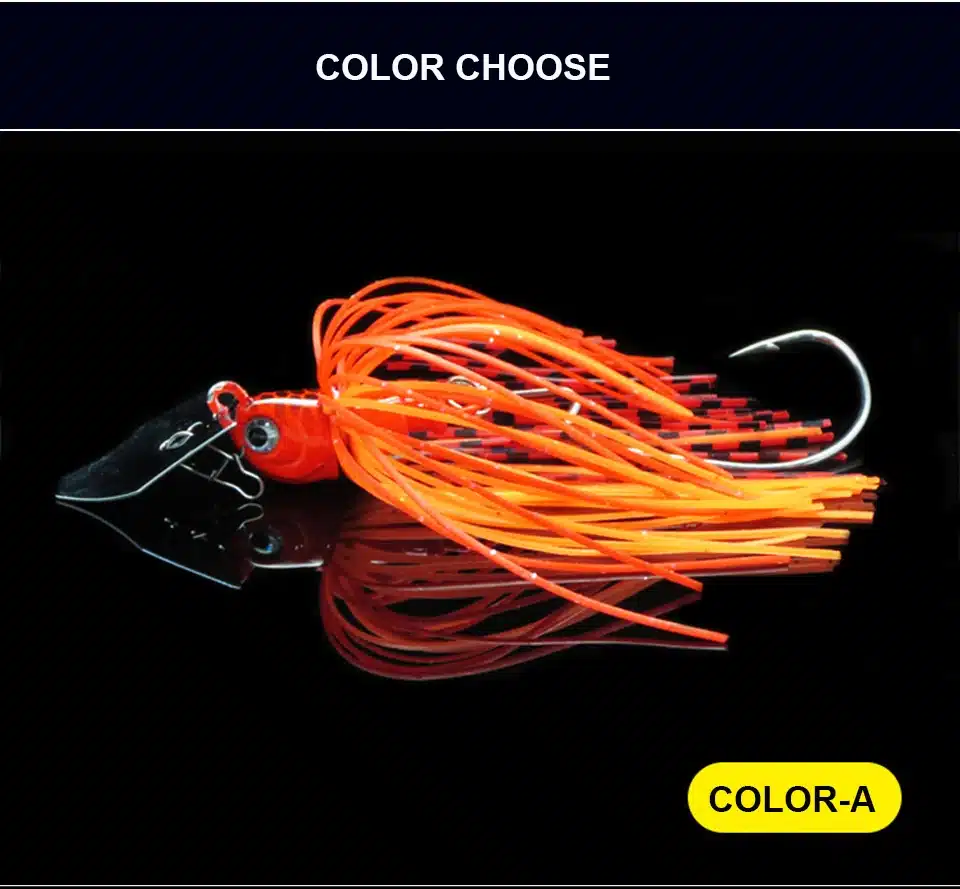 1PCS Buzz Bait Fishing Lure Lead head Metal Spoons Spinner Bait Crank Hook 10g 70mm Spinner Buss Tackle Accessories 11