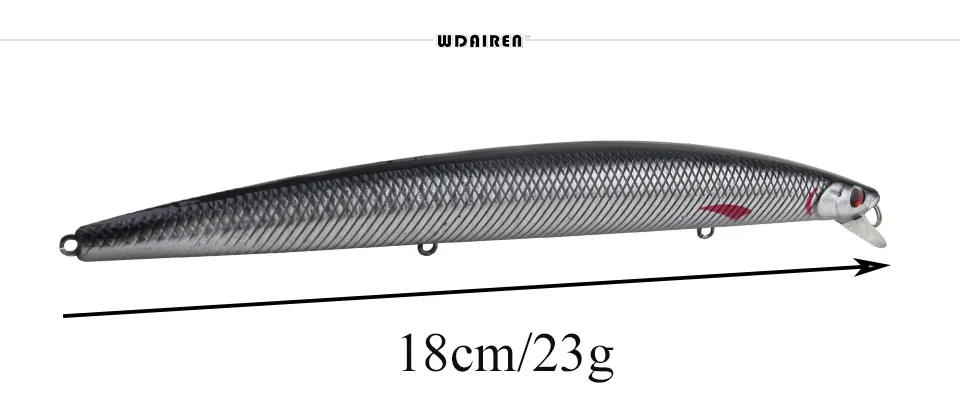1Pcs 18cm/23g Big Minnow Fishing Lures Crankbait Iscas Artificiais Para Pesca Sea Wobbler Swimming Baits Fishing Tackle WD-207 20