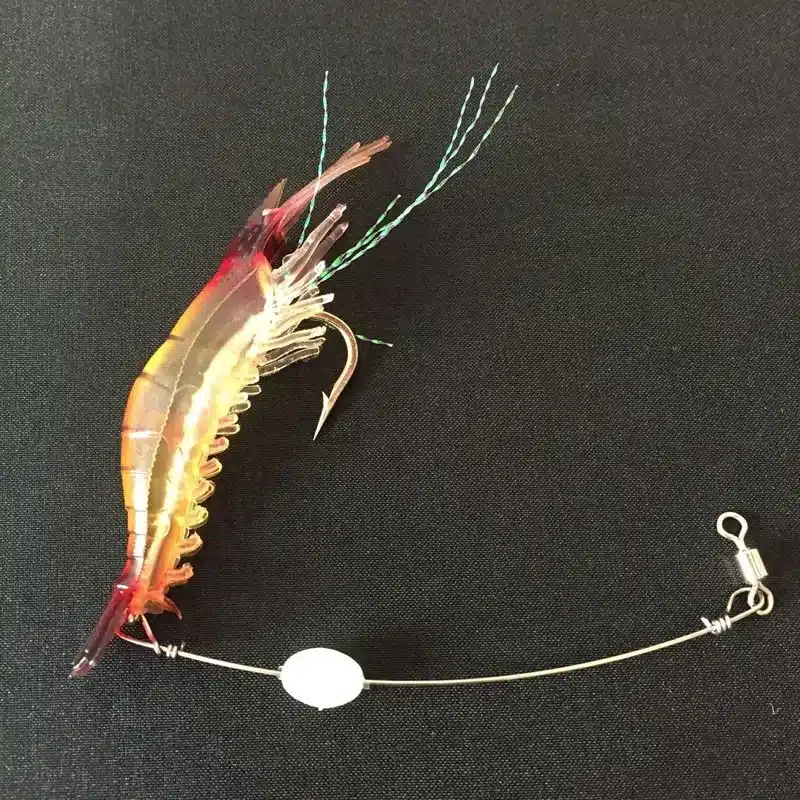 5pcs/lot Shrimp Soft Lure 9cm/6g Fishing Artificial Bait With Glow Hook Swivels Anzois Para Pesca Sabiki Rigs Fishing Lure FU40 12