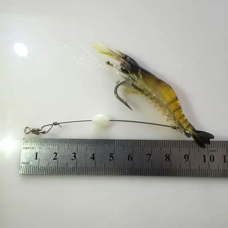 5pcs/lot Shrimp Soft Lure 9cm/6g Fishing Artificial Bait With Glow Hook Swivels Anzois Para Pesca Sabiki Rigs Fishing Lure FU40 14