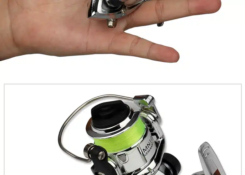 EMMROD HOT Mini100 Pocket Spinning Fishing Reel Alloy Fishing Tackle Small Spinning Reel 4.3:1 Metal wheel pesca Small Reel 3