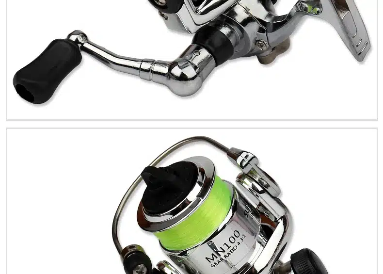 EMMROD HOT Mini100 Pocket Spinning Fishing Reel Alloy Fishing Tackle Small Spinning Reel 4.3:1 Metal wheel pesca Small Reel 4