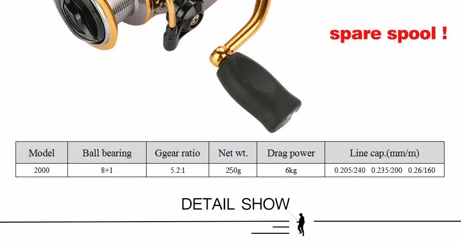 Tsurinoya Metal Fishing Reels Spinning Reel Left / Right Hand with one Spare Spool 9BB Carp Fishing Reel 4