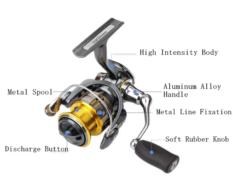 Tsurinoya Metal Spinning Fishing Reel 9+1BB/5.2:1/4kg FS 800/1000 Carretes Pesca Saltwater Lure Reels Carretilha Moulinet Peche 11