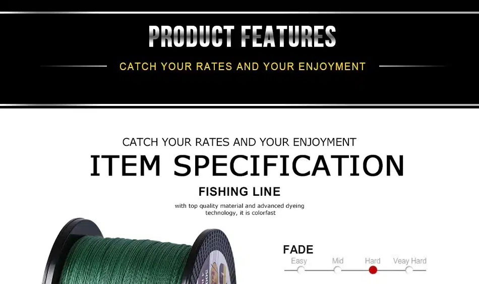Goture PE Braided Fishing Line Multifilament 500M 4 Strands Cord Carp Fishing Lines For Saltwater 8 10 20 30 40 60 80 LB 3