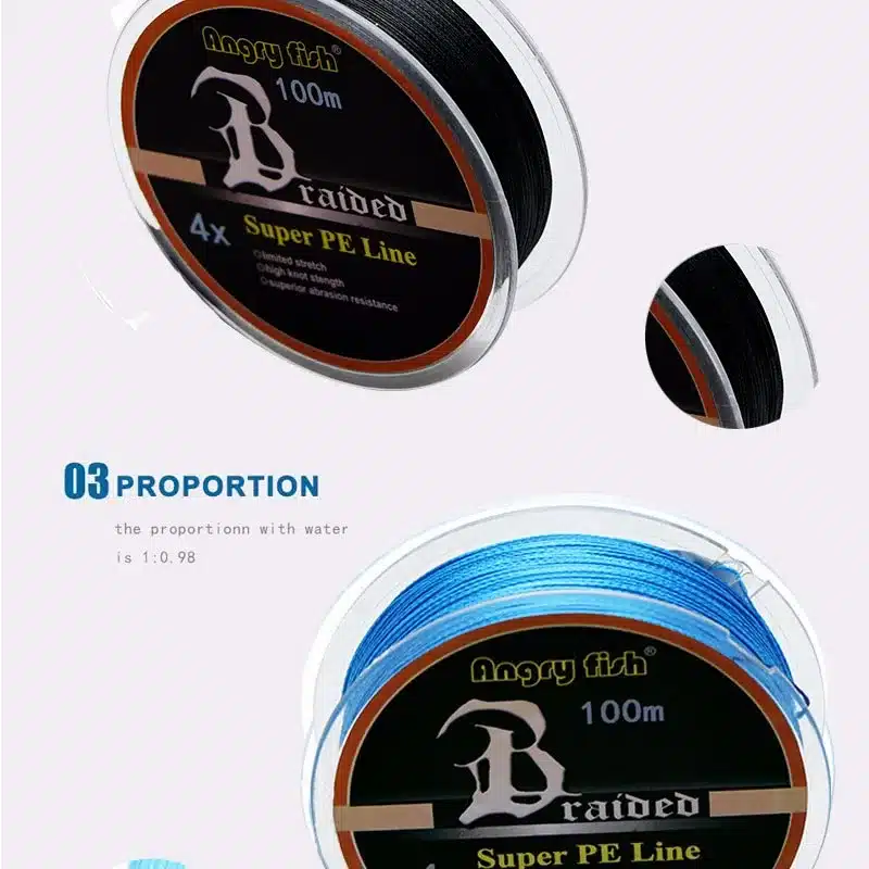 Angryfish Wholesale 100m 4 Strands Braided Fishing Line 11 Colors Super PE Line Strong Strength Fish 16