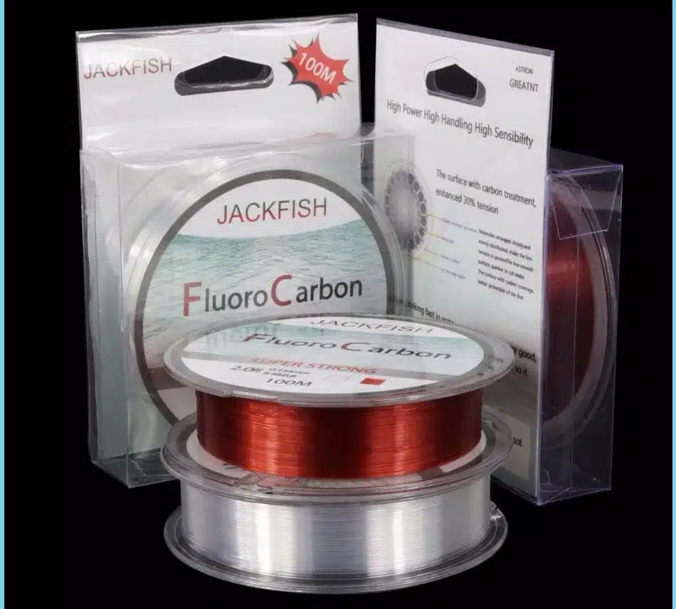 JACKFISH 100M Fluorocarbon Fishing Line red/clear two colors 4-32LB Carbon Fiber Leader Line fly fishing line pesca 6