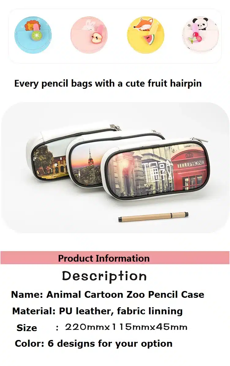 Mariyana Pencil Case Large Capacity PU Leather Pencil Bag School Supplies Sweet Summer Candy Color Stationery Box B Gift 1