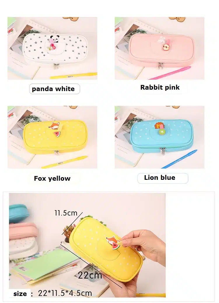 Mariyana Pencil Case Large Capacity PU Leather Pencil Bag School Supplies Sweet Summer Candy Color Stationery Box B Gift 2