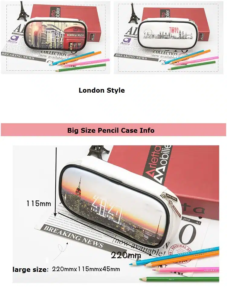 Mariyana Pencil Case Large Capacity PU Leather Pencil Bag School Supplies Sweet Summer Candy Color Stationery Box B Gift 4