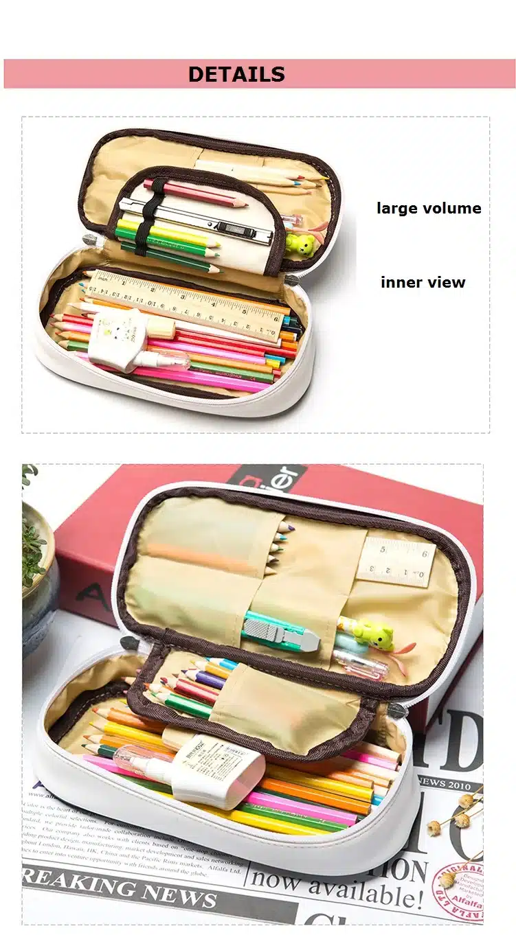 Mariyana Pencil Case Large Capacity PU Leather Pencil Bag School Supplies Sweet Summer Candy Color Stationery Box B Gift 5
