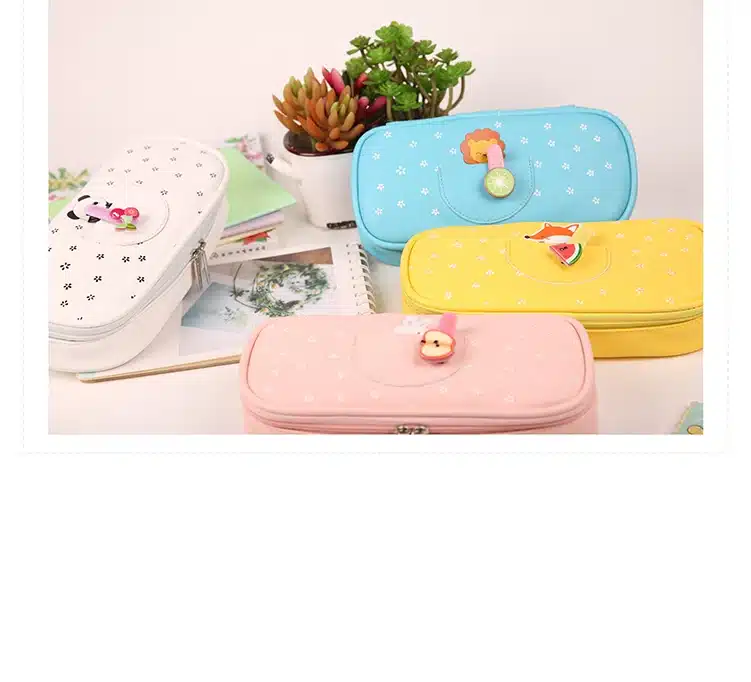 Mariyana Pencil Case Large Capacity PU Leather Pencil Bag School Supplies Sweet Summer Candy Color Stationery Box B Gift 8