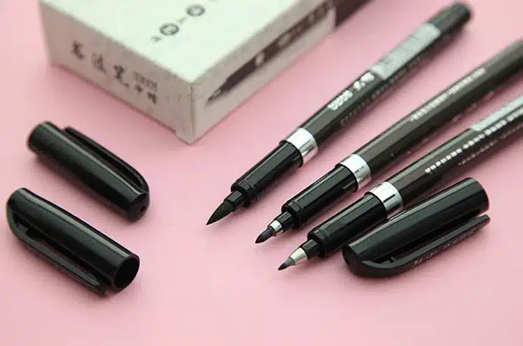 3 pcs/lot Calligraphy Pen Japan Material Brush for Signature Chinese Words Learning Stationery Art Marker Pens School Supplies 11
