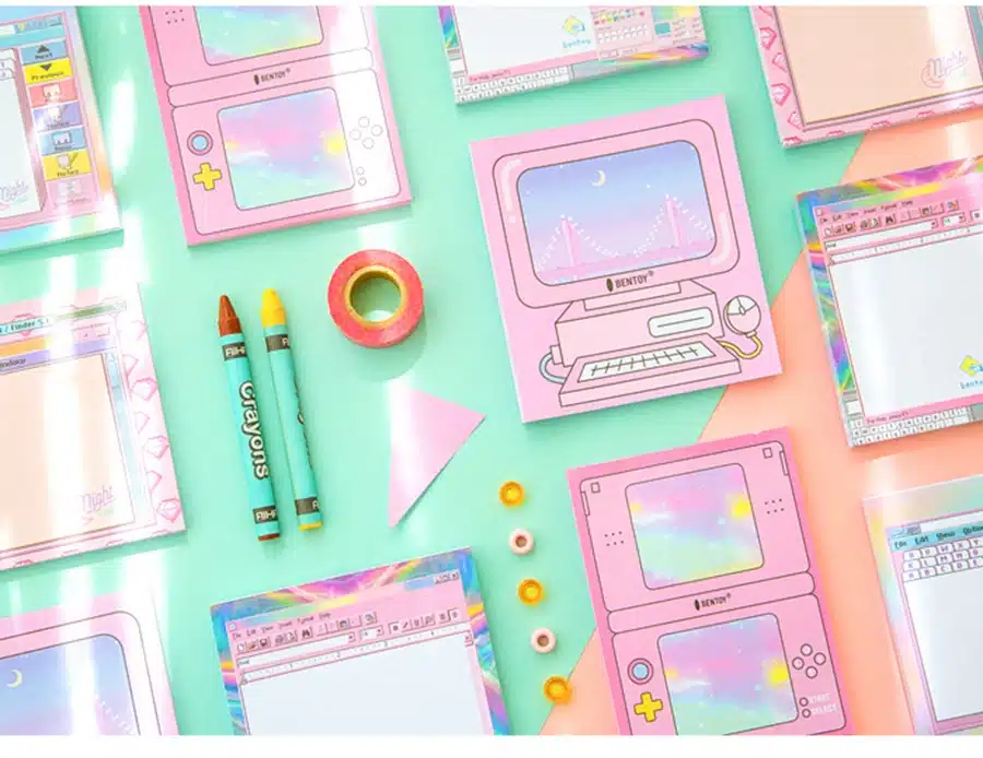 1X Kawaii Computer game machine shape Sticky Notes Post Memo Pad School Supplies Planner Stickers Paper Bookmarks Stationery 13