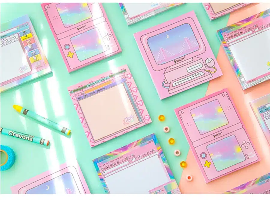 1X Kawaii Computer game machine shape Sticky Notes Post Memo Pad School Supplies Planner Stickers Paper Bookmarks Stationery 26
