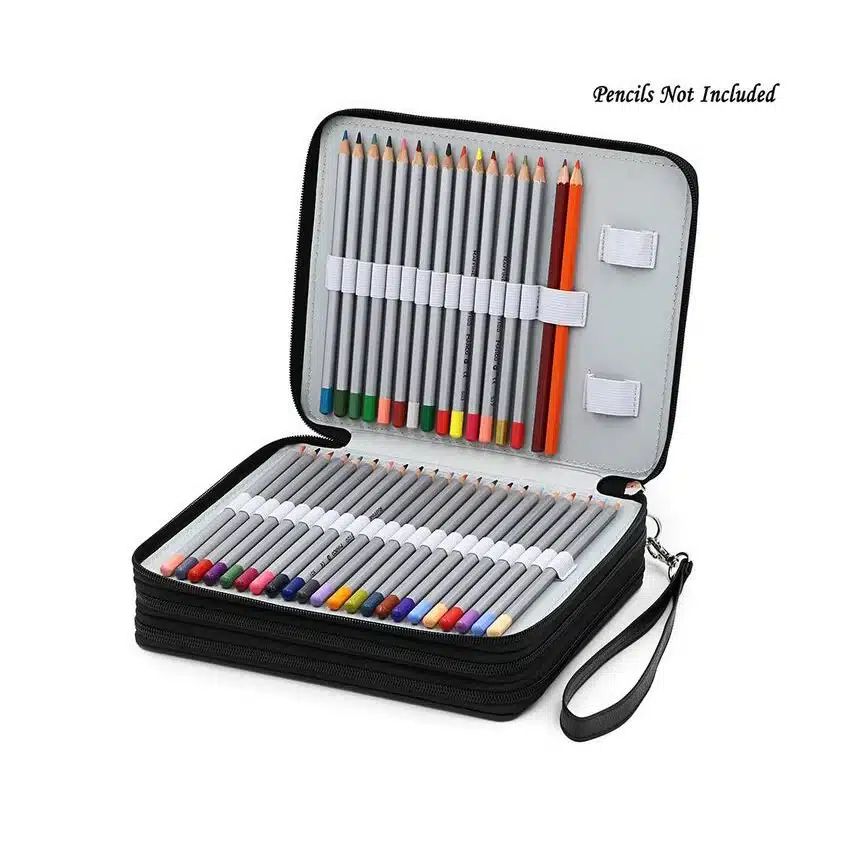 124 Holder 4 Layer Portable PU Leather School Pencils Case Large Capacity Pencil Bag For Colored Pencils Watercolor Art Supplies 10