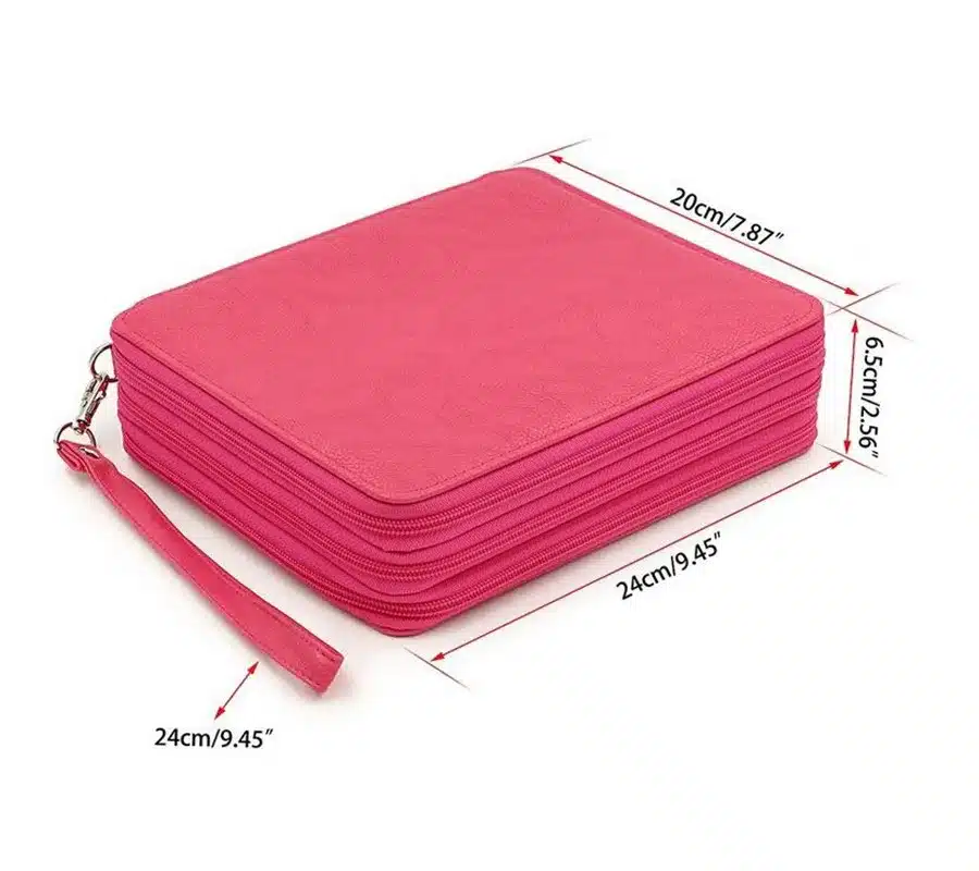 124 Holder 4 Layer Portable PU Leather School Pencils Case Large Capacity Pencil Bag For Colored Pencils Watercolor Art Supplies 17