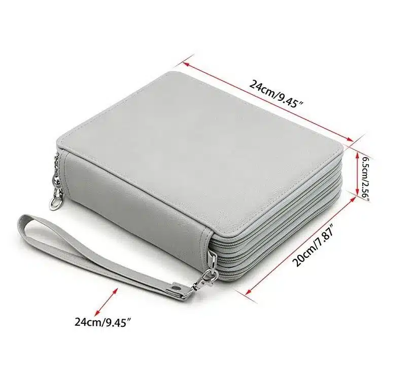 124 Holder 4 Layer Portable PU Leather School Pencils Case Large Capacity Pencil Bag For Colored Pencils Watercolor Art Supplies 23