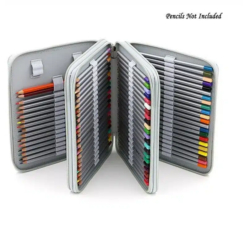 124 Holder 4 Layer Portable PU Leather School Pencils Case Large Capacity Pencil Bag For Colored Pencils Watercolor Art Supplies 25