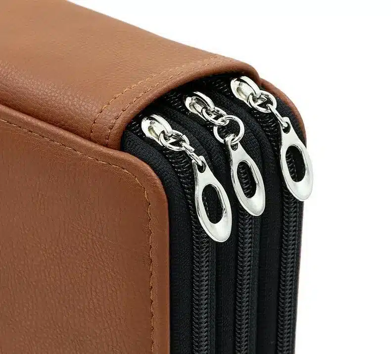 124 Holder 4 Layer Portable PU Leather School Pencils Case Large Capacity Pencil Bag For Colored Pencils Watercolor Art Supplies 32