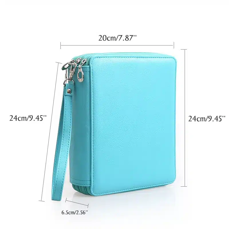 124 Holder 4 Layer Portable PU Leather School Pencils Case Large Capacity Pencil Bag For Colored Pencils Watercolor Art Supplies 36