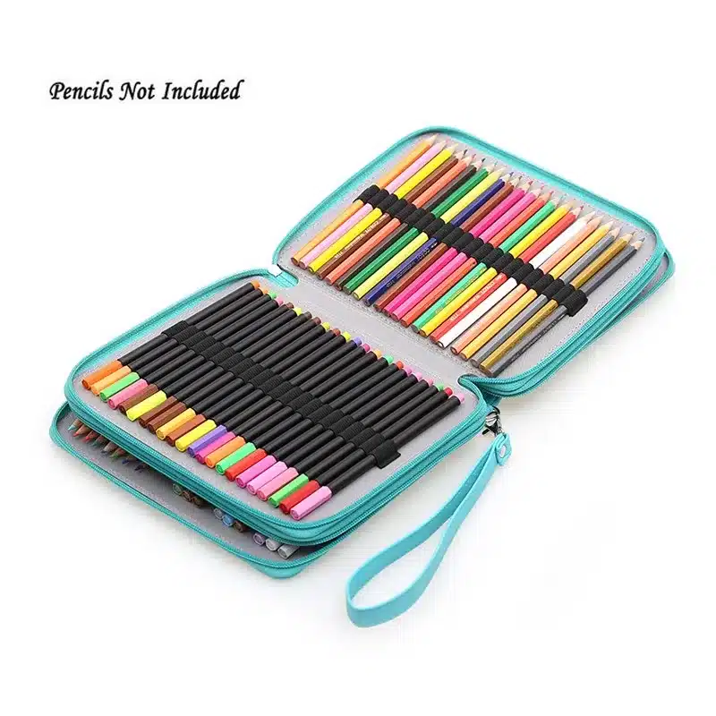 124 Holder 4 Layer Portable PU Leather School Pencils Case Large Capacity Pencil Bag For Colored Pencils Watercolor Art Supplies 39