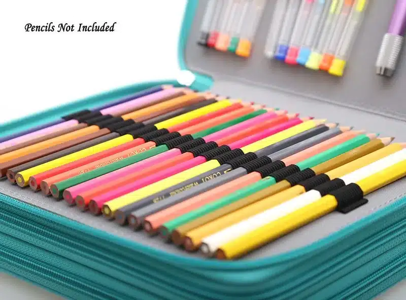 124 Holder 4 Layer Portable PU Leather School Pencils Case Large Capacity Pencil Bag For Colored Pencils Watercolor Art Supplies 40