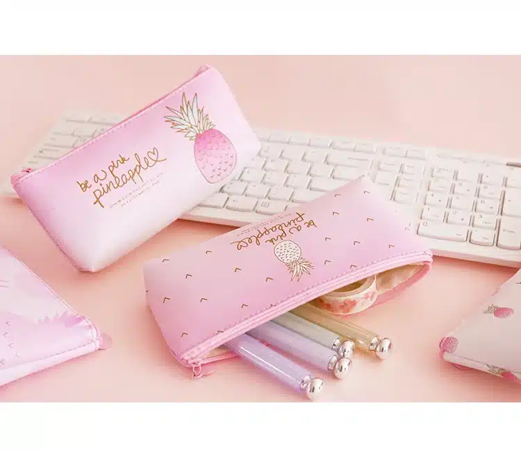 1 Pcs Kawaii Pu Pencil Case Pineapple Gift Estuches School Pencil Box Pencilcase Pencil Bag School Supplies Stationery 10