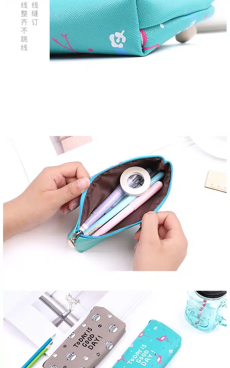 2018 Kawaii Pencil Case Flamingo leather School Supplies Stationery Gift Estuches School Cute Pencil Box Pencilcase Pencil Bag 4