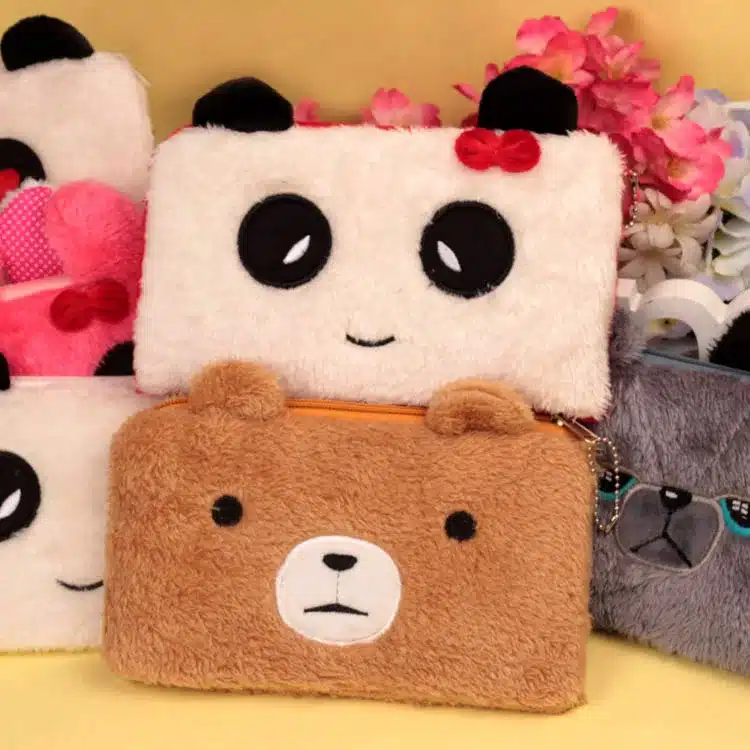 Bear pencil cases for girls Kawaii Plush panda pen bag stationery pouch kids gift school office supply Estuche 5