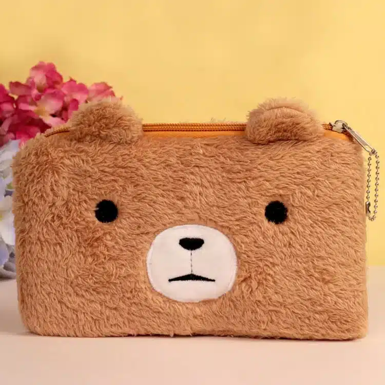 Bear pencil cases for girls Kawaii Plush panda pen bag stationery pouch kids gift school office supply Estuche 12