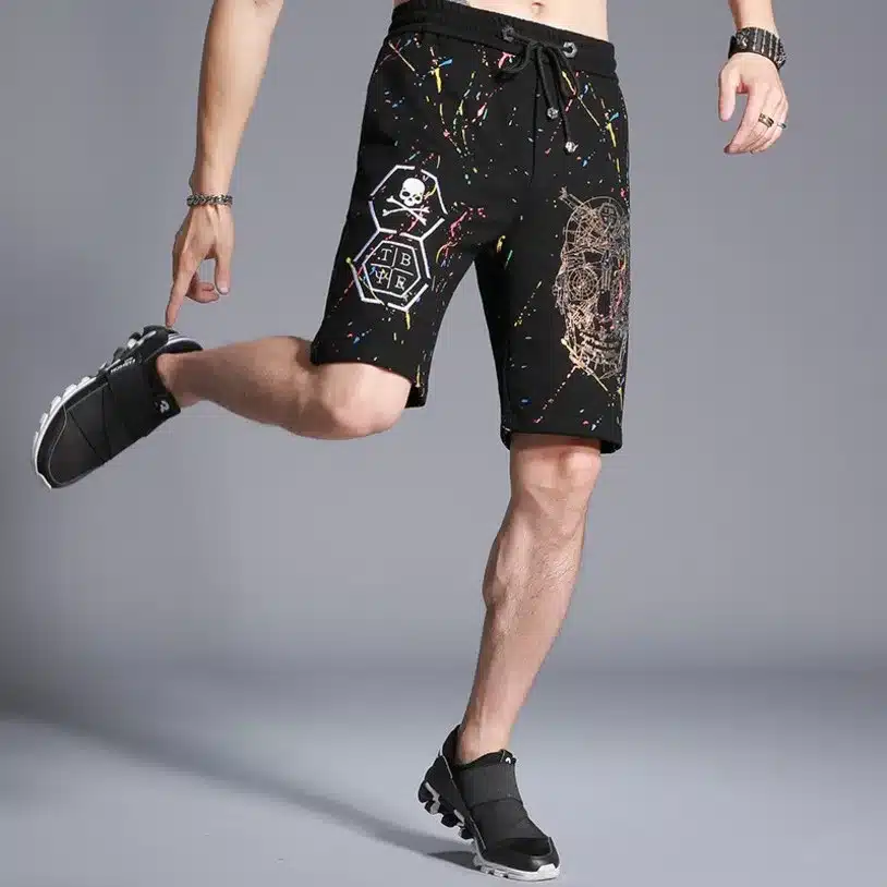 Summer Skull Print Casual Shorts Series Men's Casual Sweatpants Shorts Cotton Joggers Loose Men Short Trousers Men's Clothing 7