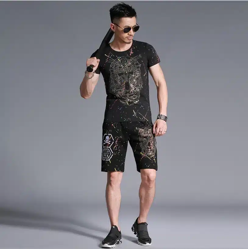 Summer Skull Print Casual Shorts Series Men's Casual Sweatpants Shorts Cotton Joggers Loose Men Short Trousers Men's Clothing 10