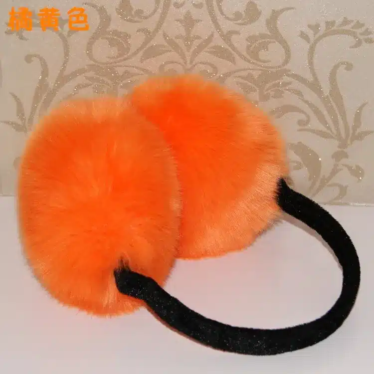 Winter earmuffs faux rabbit fox fur earmuffs plush ear multi-colored child thermal fur eamuffs cute girl cute earmuff 7