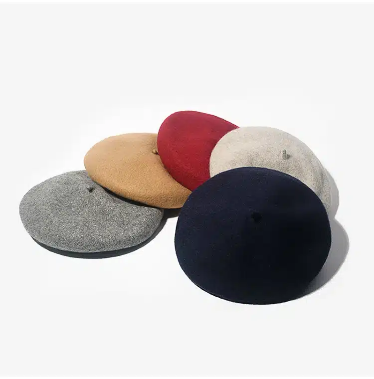 COKK Wool Beret Female Winter Hats For Women Flat Cap Knit 100% Cashmere Hats Lady Girl Berets Hat Female Bone Tocas Painter Hat 13