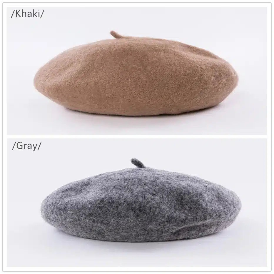 COKK Wool Beret Female Winter Hats For Women Flat Cap Knit 100% Cashmere Hats Lady Girl Berets Hat Female Bone Tocas Painter Hat 17