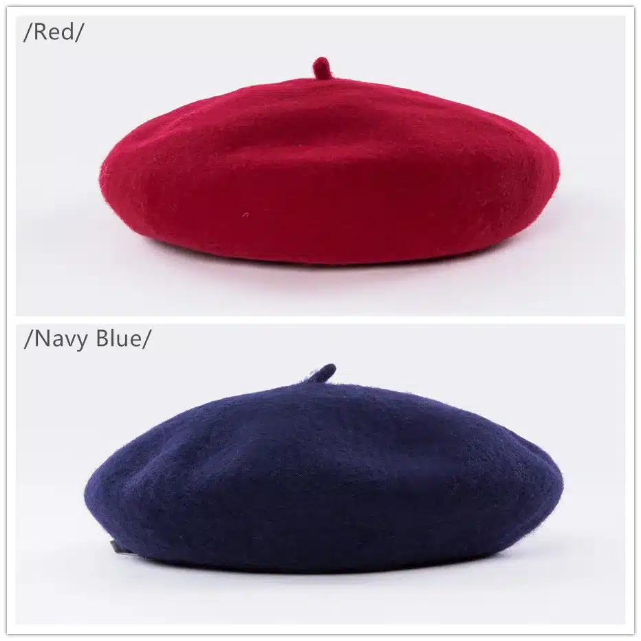 COKK Wool Beret Female Winter Hats For Women Flat Cap Knit 100% Cashmere Hats Lady Girl Berets Hat Female Bone Tocas Painter Hat 19